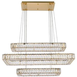 Monroe 3 Light 42 inch Gold Pendant Ceiling Light