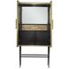 Scalloped Antique Brass Cabinet, 2-Door Tall