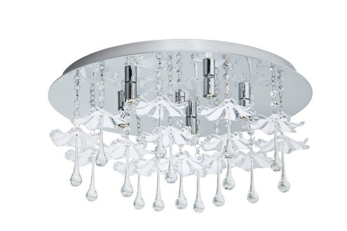 Ocondo 5 Light 20 inch Chrome Flush Mount Ceiling Light