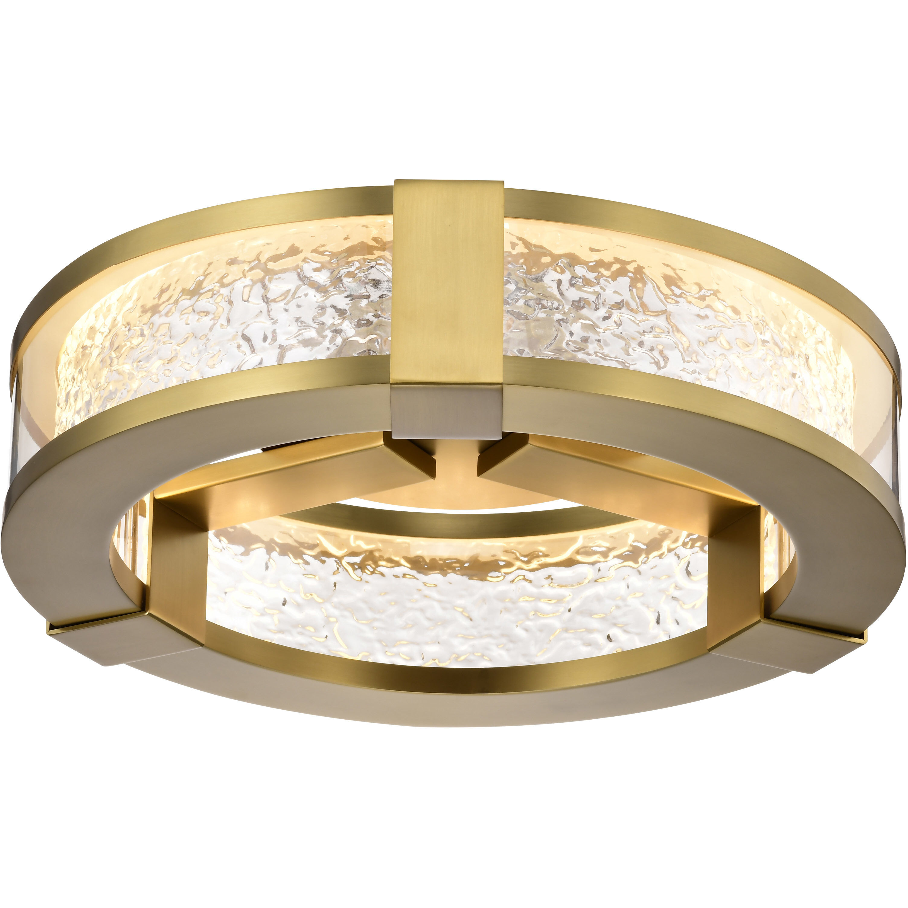 Darrow LED 13.25 inch Vintage Brass Flush Mount Ceiling Light