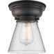 Aditi Small Cone LED 6 inch Antique Copper Flush Mount Ceiling Light in Plated Smoke Glass, Aditi