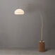 Tambo 92 inch 14 watt Weathered Brass and Dark Walnut Arc Floor Lamp Portable Light in White Lucite
