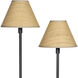 Polly 57 inch 60.00 watt Blackened Brass Floor Lamp Portable Light in Rattan Shade