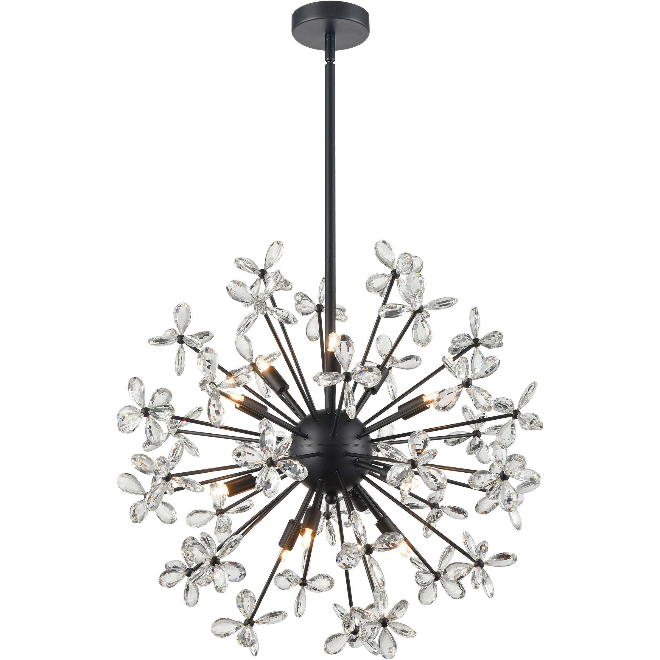 Adelle 12 Light 24.3 inch Matte Black Chandelier Ceiling Light