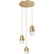 Pebble LED Gilded Brass Chandelier Ceiling Light, Multi-Port