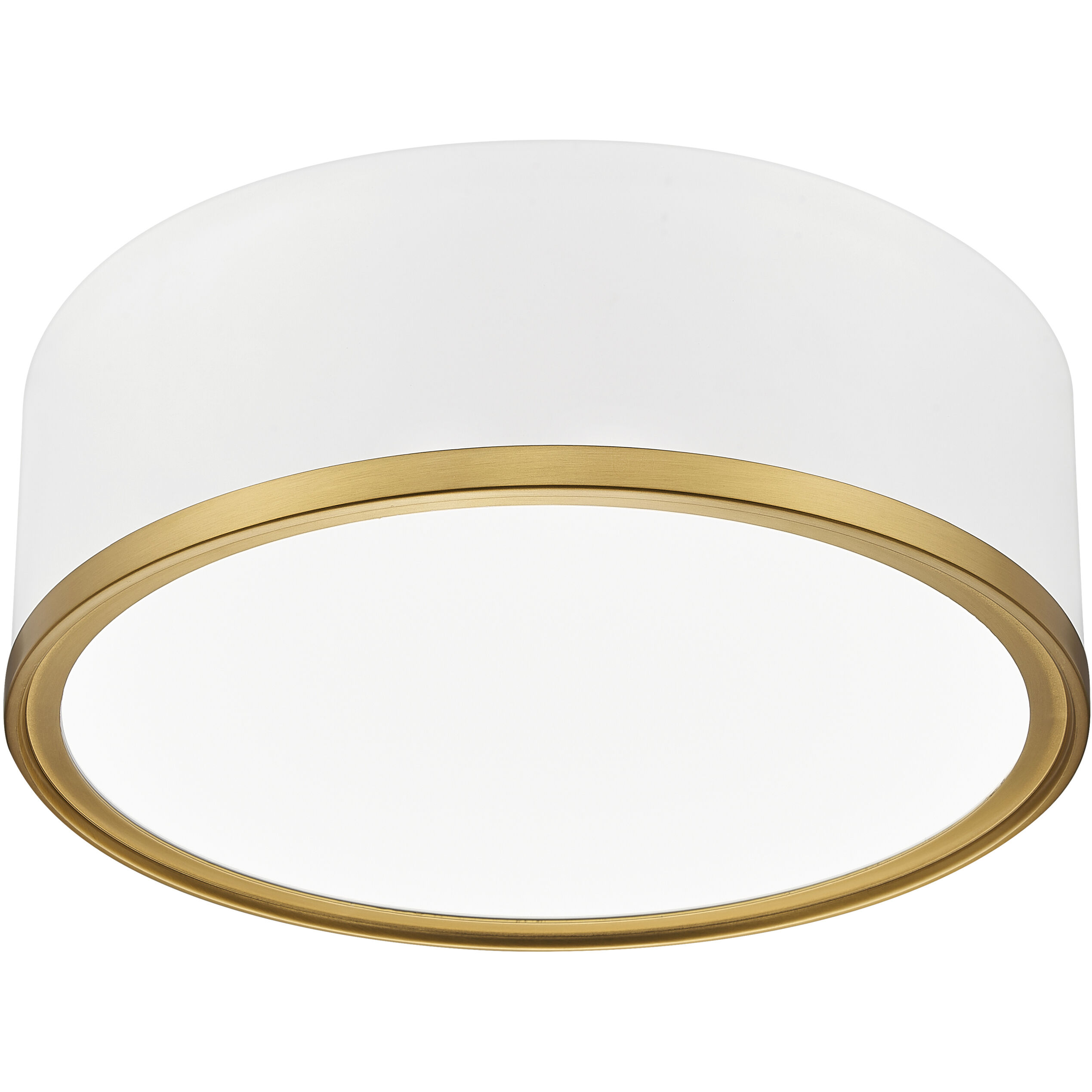 Bradley LED 12.25 inch Matte White and Modern Gold Flush Mount Ceiling Light