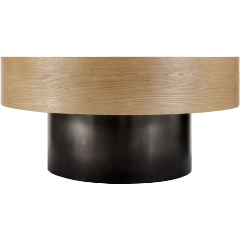 Russula 36 X 36 inch Top: Brown; Base: Metallic - Nickel Coffee Table