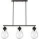 Genesis 3 Light 39 inch Matte Black Island Light Ceiling Light