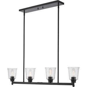 Bohin 4 Light 40 inch Matte Black Linear Chandelier Ceiling Light