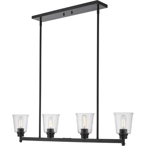 Bohin 4 Light 40 inch Matte Black Linear Chandelier Ceiling Light