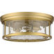 Clarion 3 Light 16 inch Olde Brass Flush Mount Ceiling Light in Oil Rubbed Bronze
