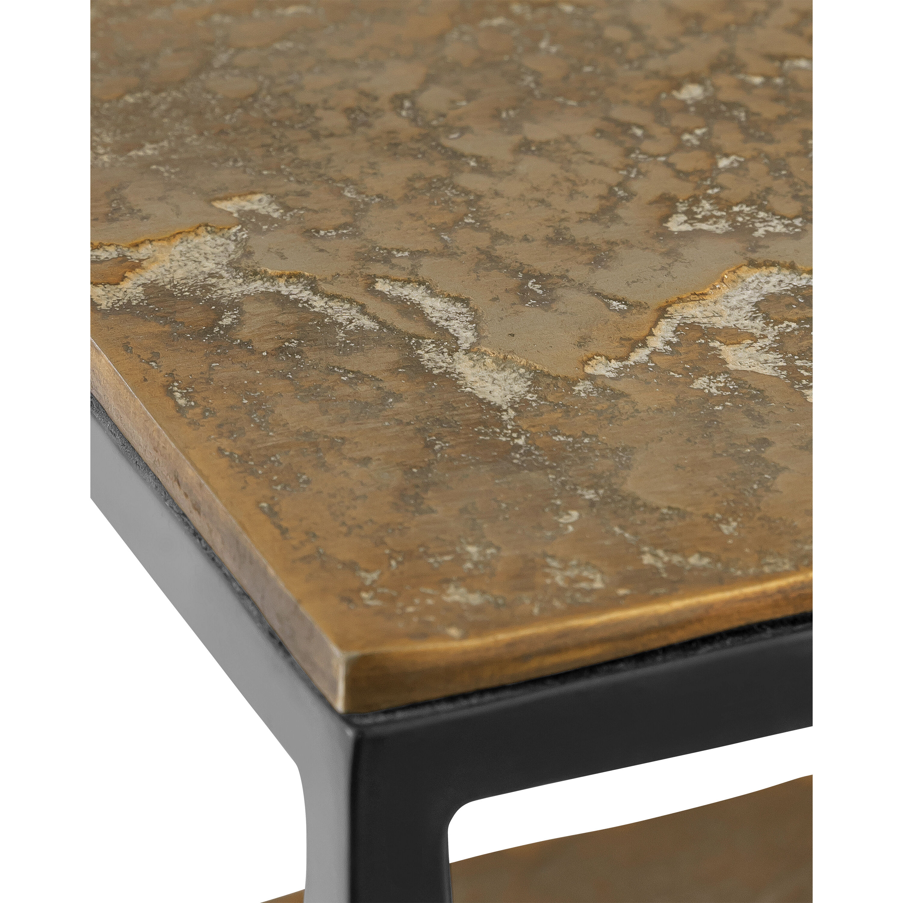 Lathi 42 inch Antique Brass/Black Console Table