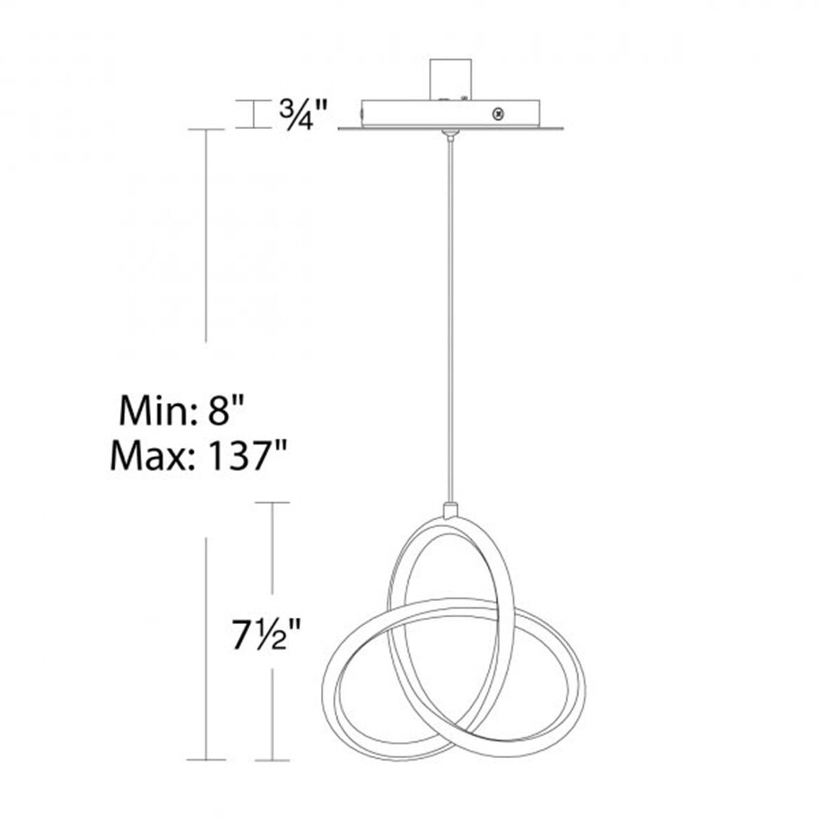 Vornado LED 7.44 inch Chrome Mini-Pendant Ceiling Light, dweLED
