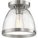 Lodie 1 Light 8 inch Brushed Polished Nickel Flushmount Ceiling Light