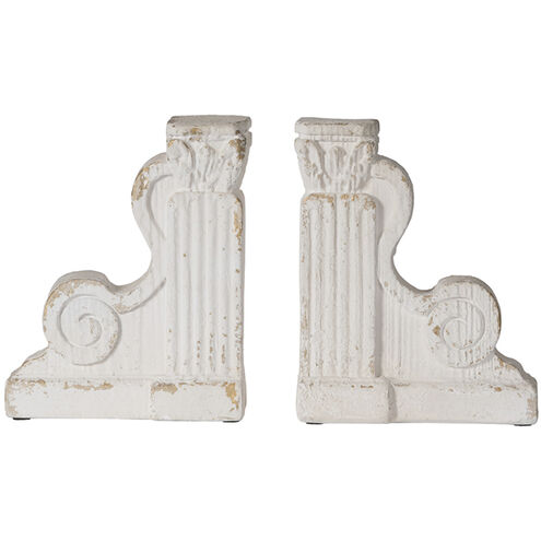 Anita 16 X 3 inch Distressed White Bookends, Set of 2