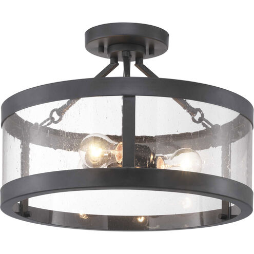 Gresham 3 Light 18 inch Graphite Semi-Flush Mount Convertible Ceiling Light, Design Series