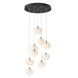 Ume 9 Light 20.5 inch Black Pendant Ceiling Light in Frosted, Round