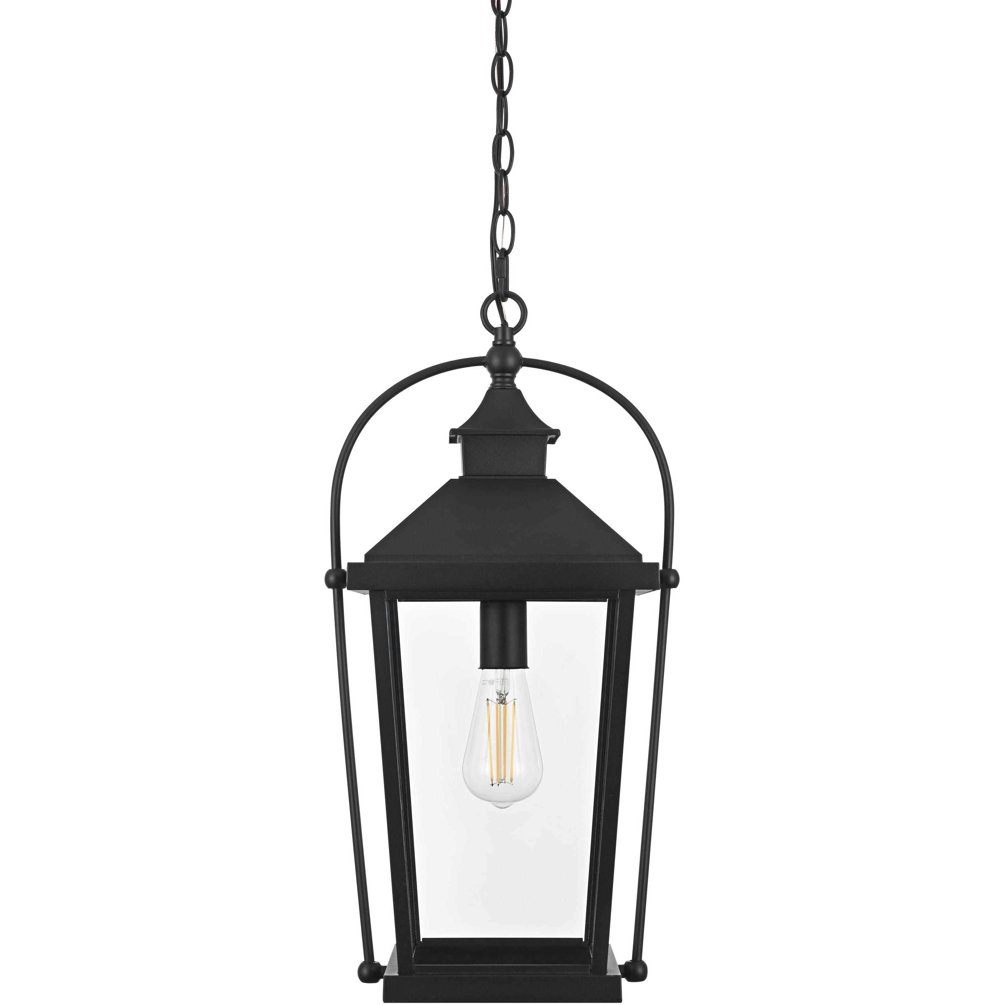 Luz 1 Light 9 inch Black Outdoor Pendant