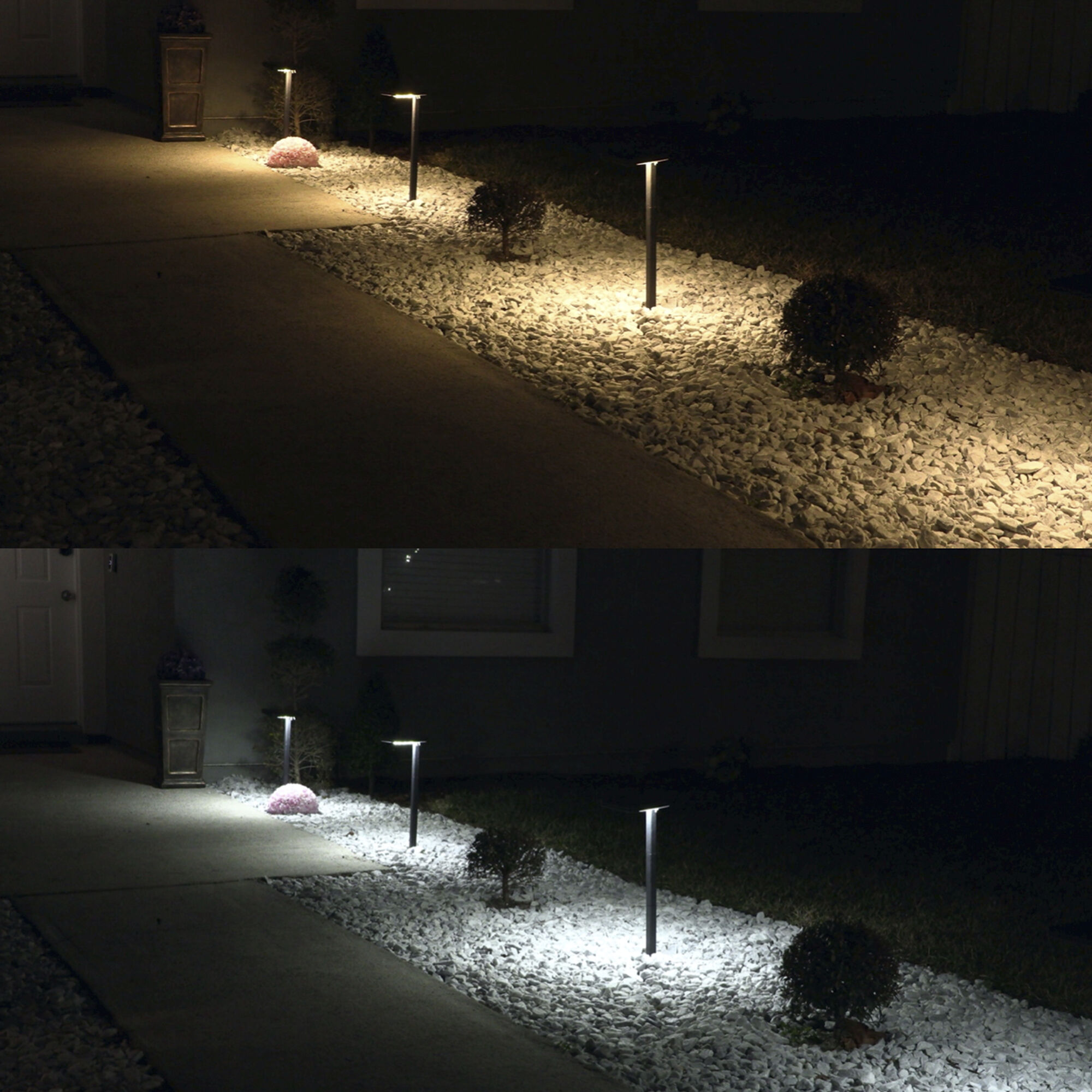 Contemporary Square Black Path Light, Solar