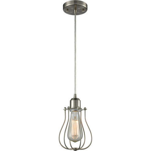 Austere Muselet 1 Light 6 inch Brushed Satin Nickel Mini Pendant Ceiling Light in Incandescent, Austere