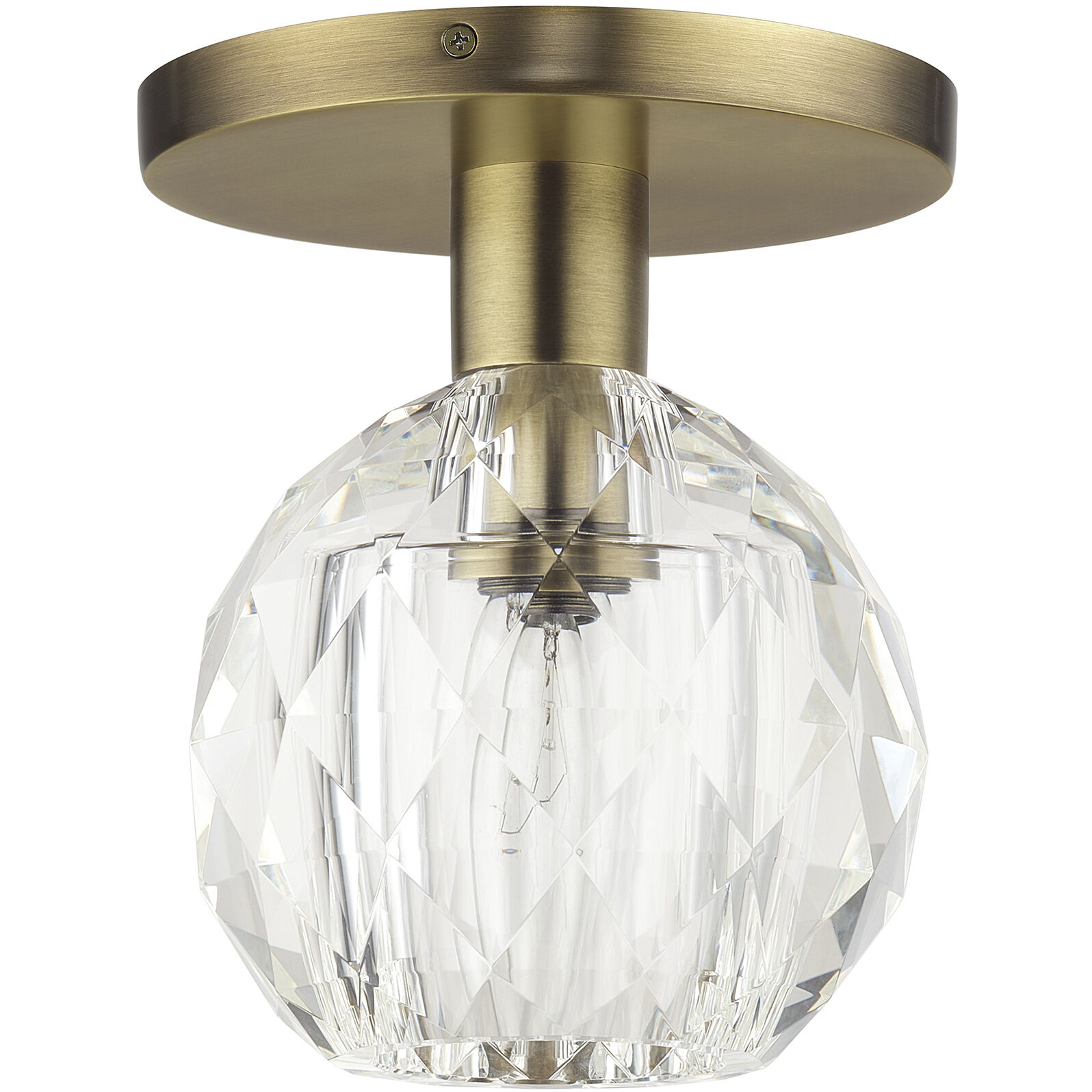 Whitfield 1 Light 7 inch Natural Brass Semi-Flush Ceiling Light