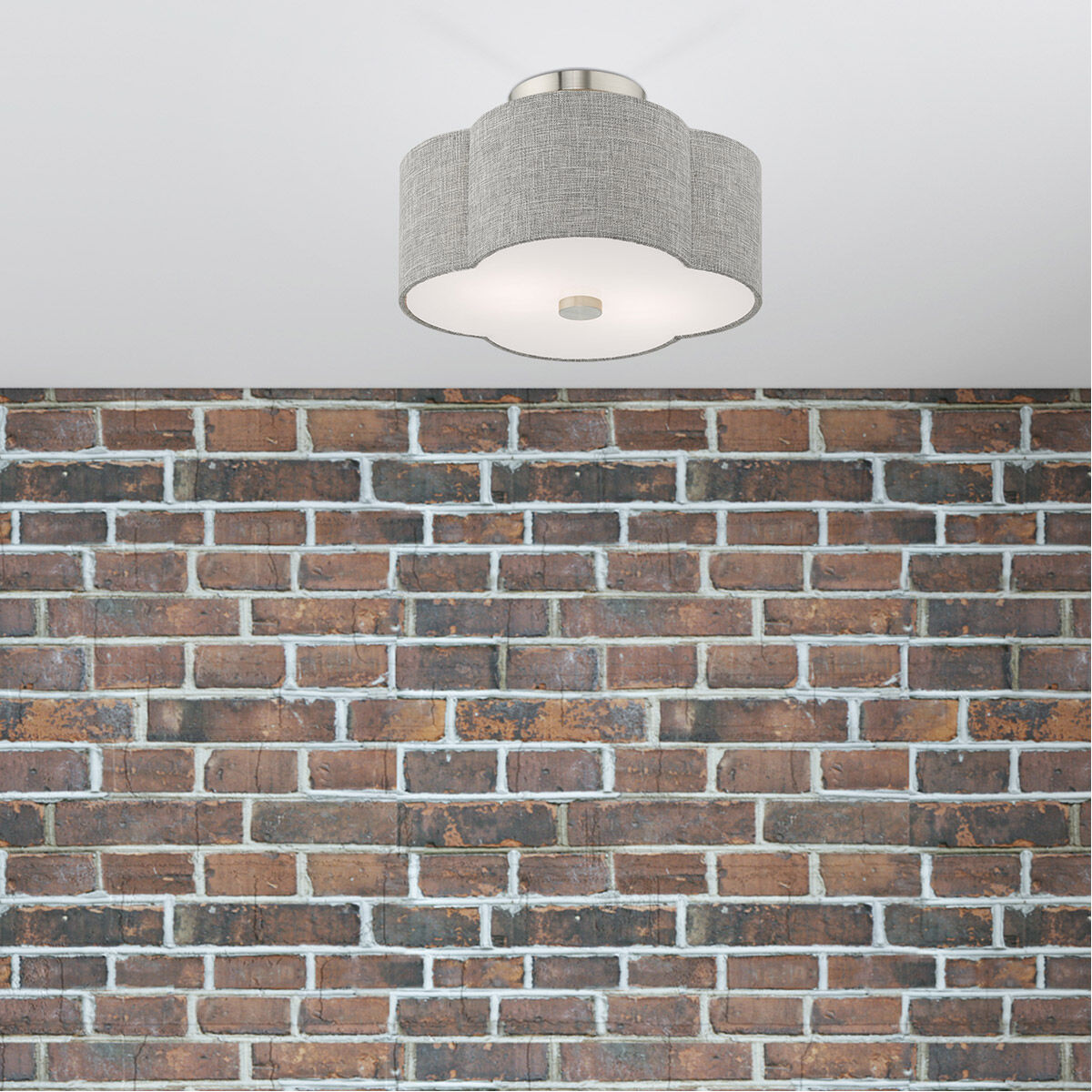 Kalmar 2 Light 13 inch Brushed Nickel Semi-Flush Mount Ceiling Light