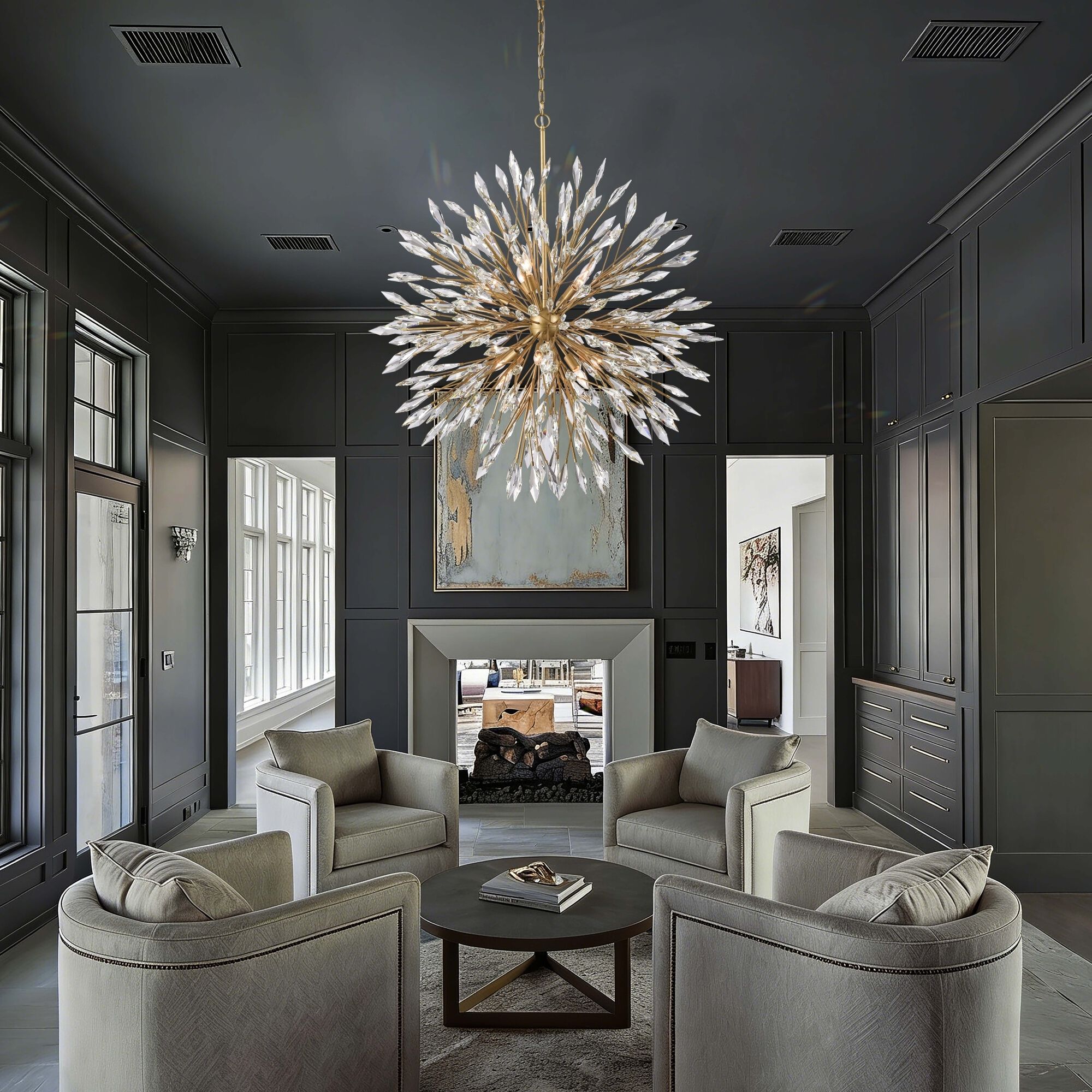 Crystal Fusion 12 Light 42 inch Peruvian Gold Chandelier Ceiling Light