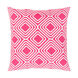 Miranda 18 X 18 inch Bright Pink and White Throw Pillow