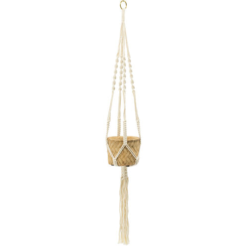 Woven Natural/White Outdoor Planter