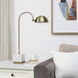 Volos 27 inch 100 watt Antique Brass and White Table Lamp Portable Light