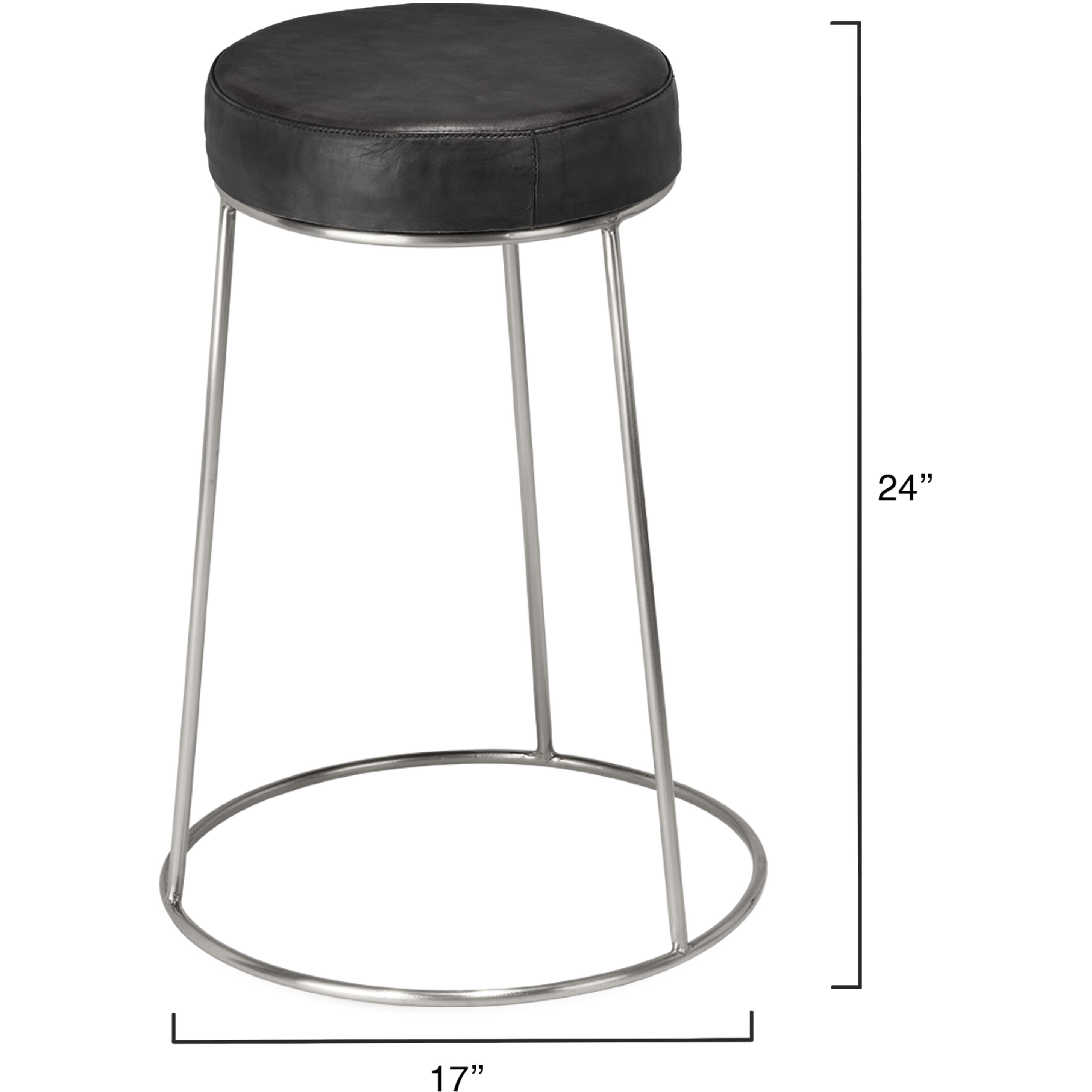 Henry 24 inch Matte Charcoal and Pewter Counter Stool