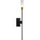 Chapman & Myers Stellar LED 2.5 inch Matte Black and Antique Brass Single Tail Sconce Wall Light