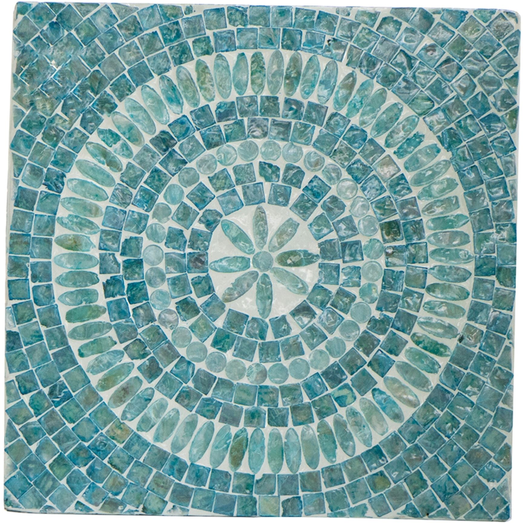 Square 17.7 inch Turquoise Stool, Square