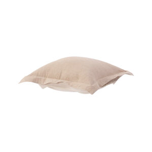 Puff Linen Slub Natural Ottoman Replacement Slipcover, Ottoman Not Included