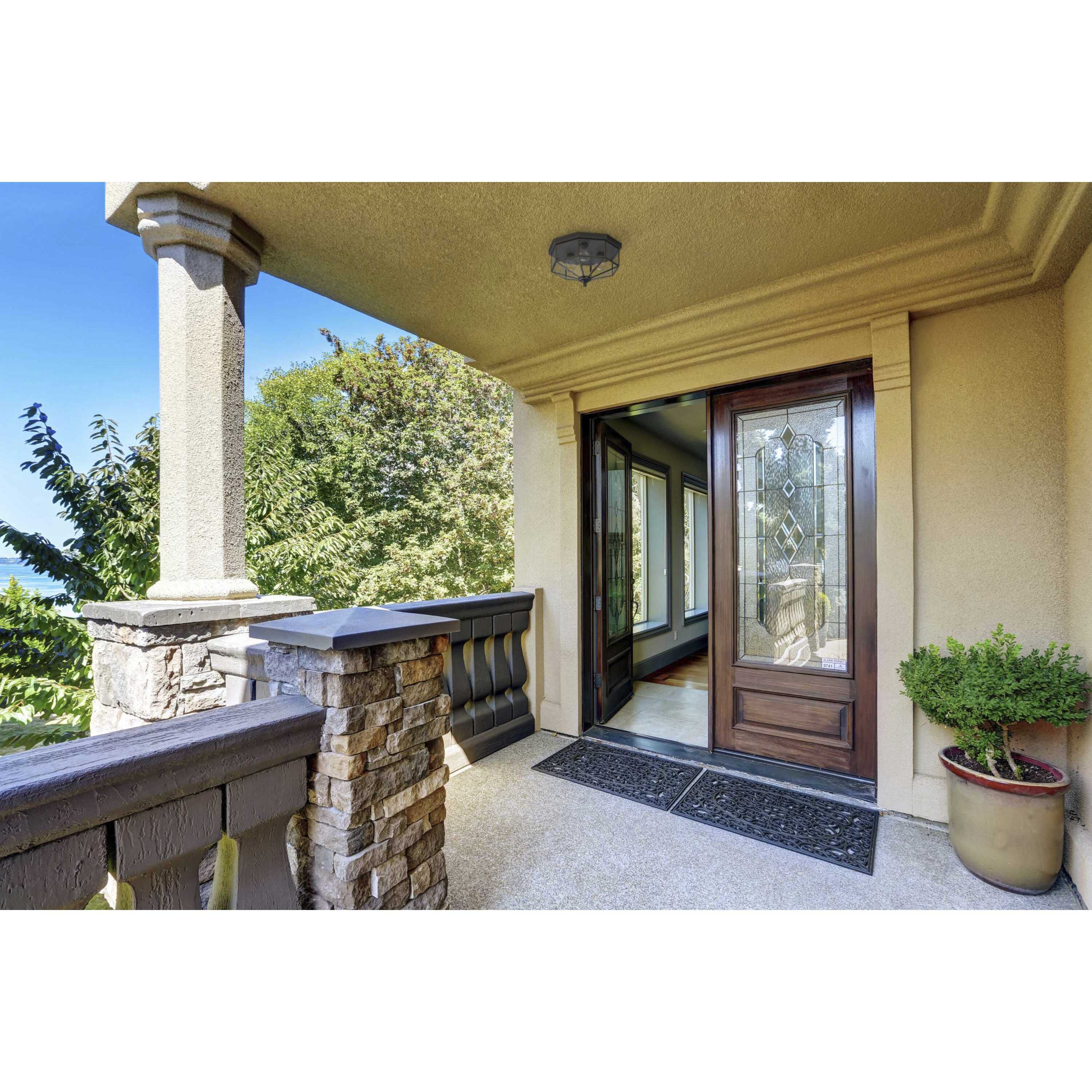 Beveled Glass 3 Light 9.75 inch Antique Bronze Flush Mount Ceiling Light