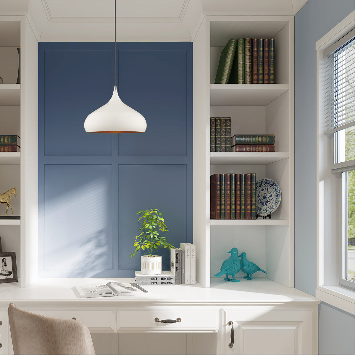 Allison 1 Light 13.75 inch Shiny White Mini Pendant Ceiling Light