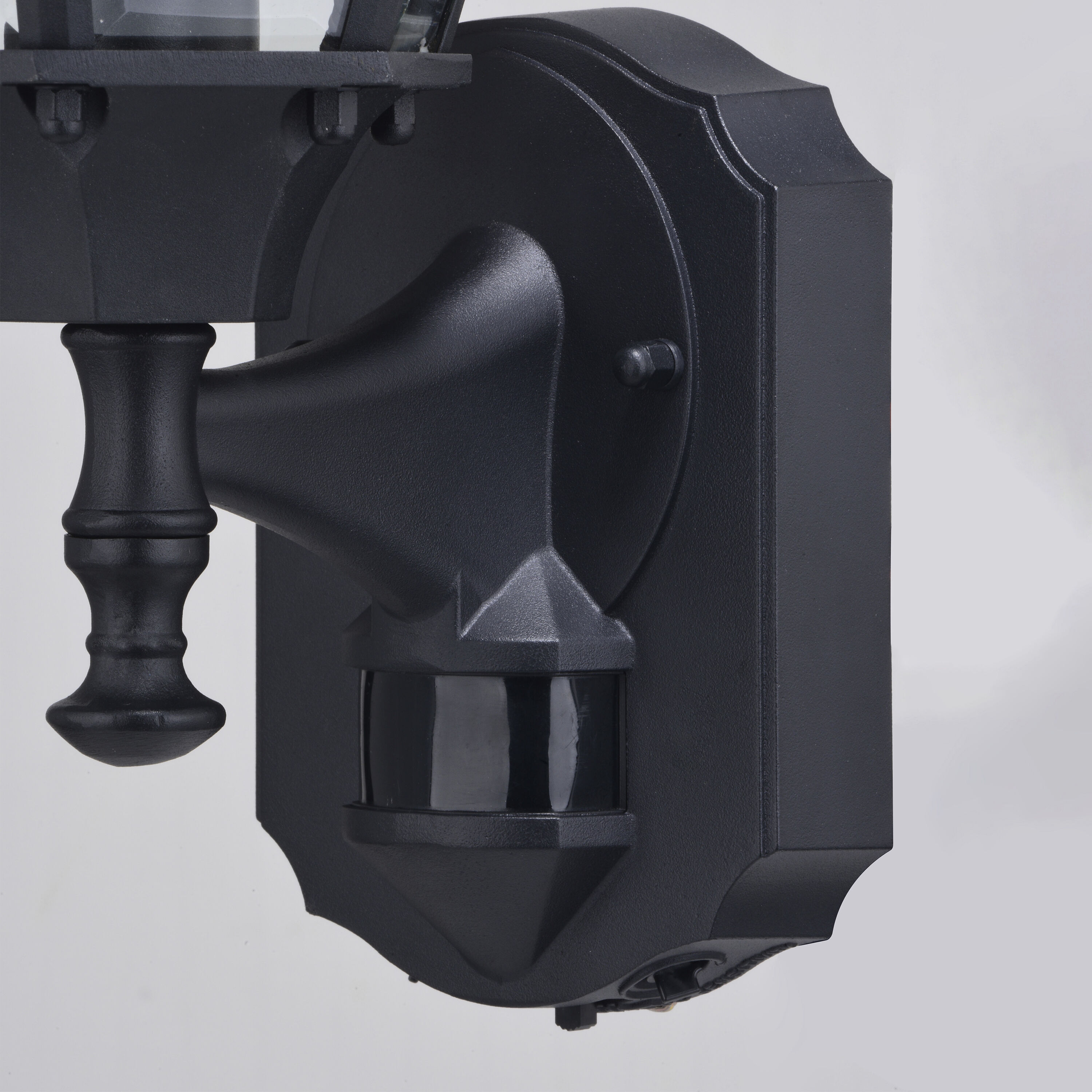 Rogers Park Textured Black Outdoor Motion Sensor