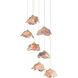 Catrice 7 Light 19 inch Silver/Contemporary Silver Leaf/Natural Shell Multi-Drop Pendant Ceiling Light