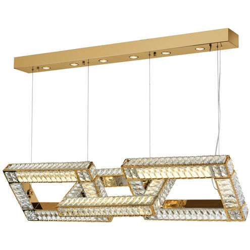 Lincroft 6 Light 52.5 inch Aged Brass Linear Chandelier Ceiling Light