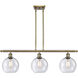 Ballston Athens LED 36 inch Antique Brass Island Light Ceiling Light in Seedy Glass, Ballston