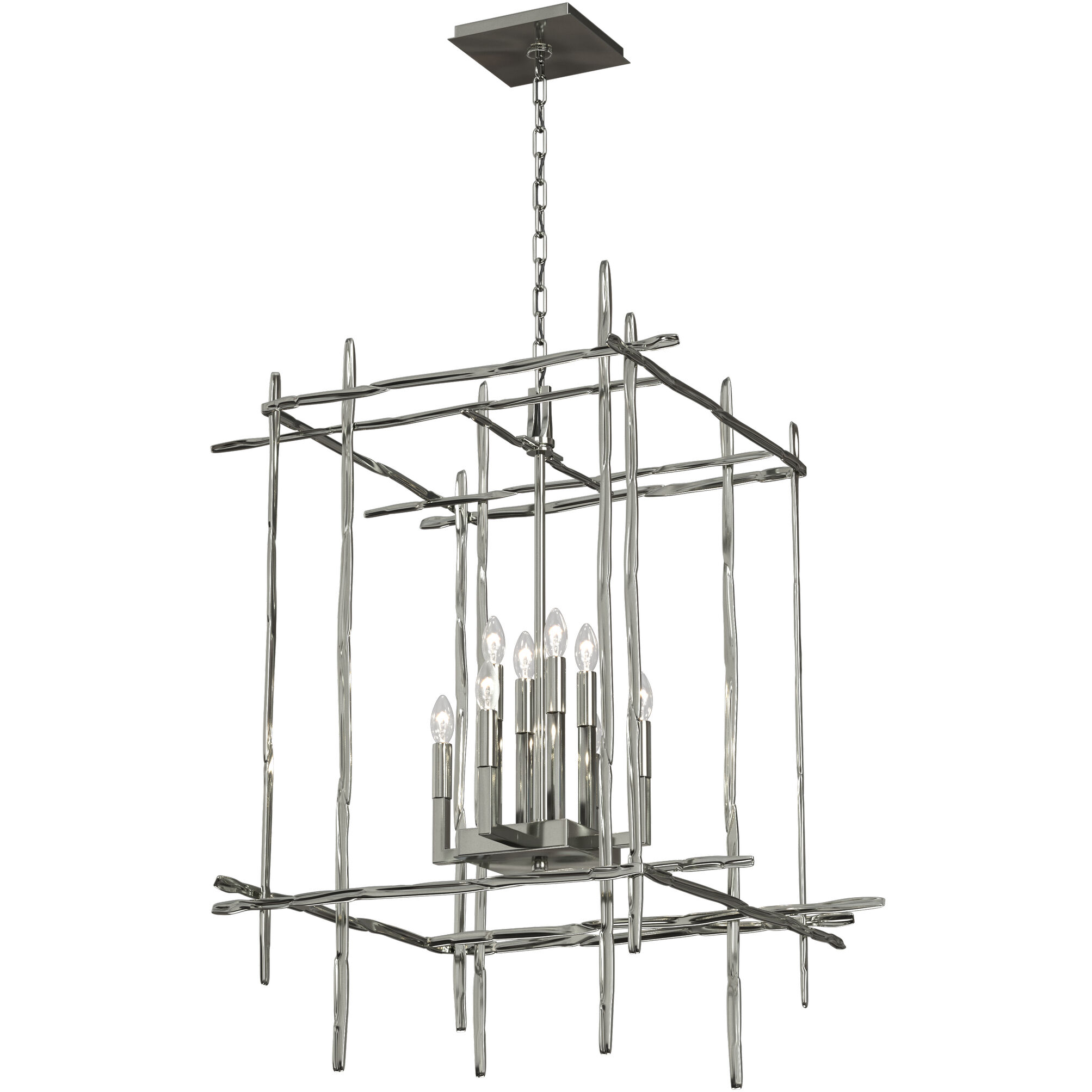 Tura 8 Light 28 inch Sterling Chandelier Ceiling Light, Large