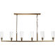 Linear 6 Light 62 inch Antique Brass Linear Chandelier Ceiling Light