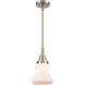 Franklin Restoration Bellmont 1 Light 7 inch Brushed Satin Nickel Mini Pendant Ceiling Light in Matte White Glass