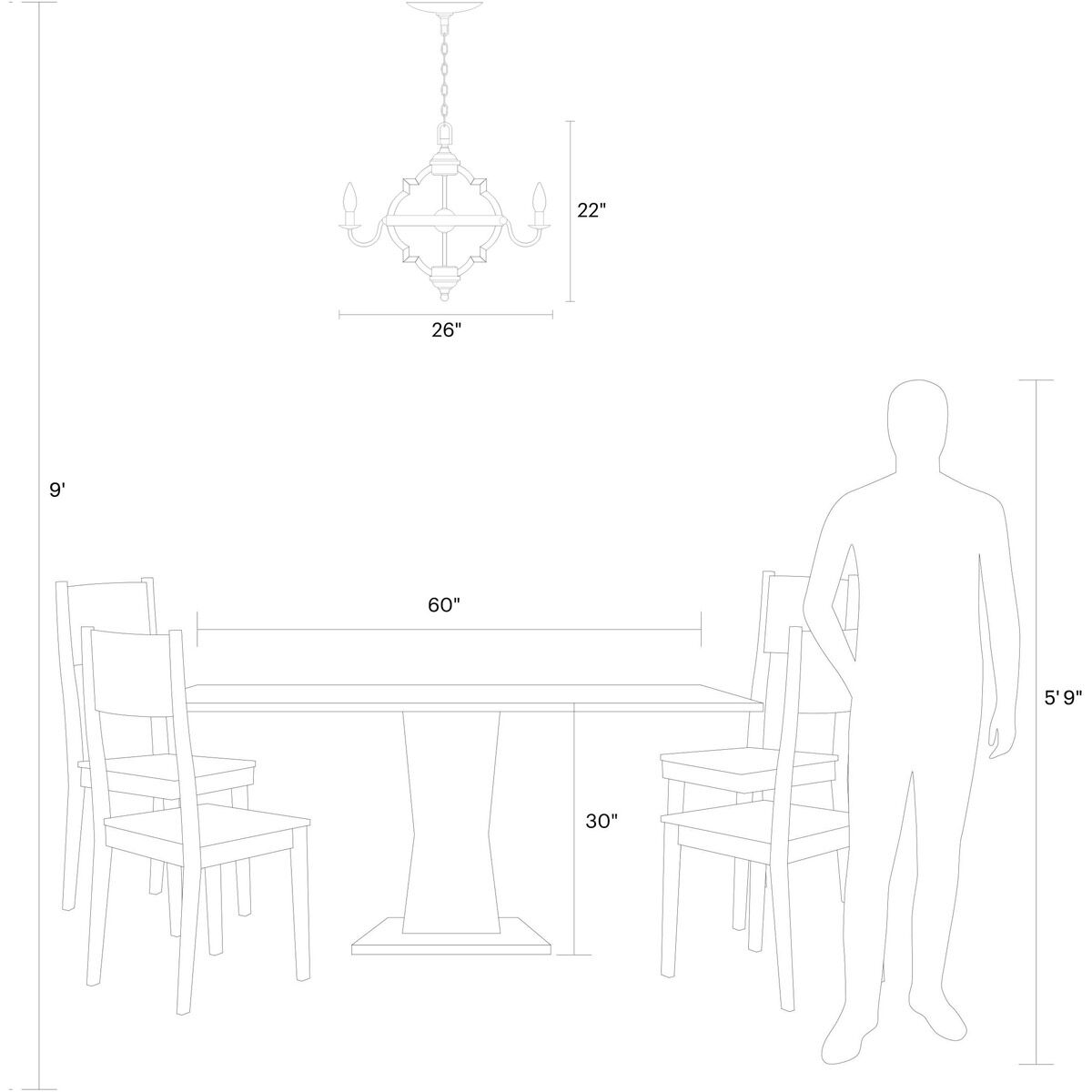 Socorro 6 Light 26 inch Stardust Chandelier Ceiling Light
