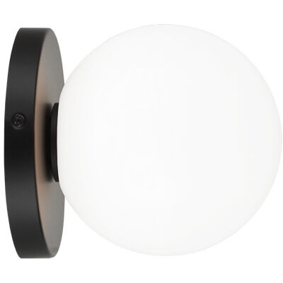 Cosmo Wall Sconce Wall Light in Black and Opal Glass