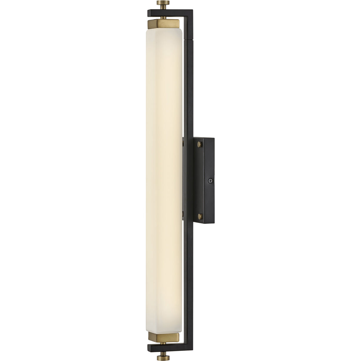 Rollins LED 24 inch Black with Heritage Brass Bath Light Wall Light in Black / Heritage Brass, Vertical