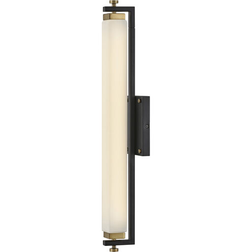 Rollins LED 24 inch Black with Heritage Brass Bath Light Wall Light in Black / Heritage Brass, Vertical