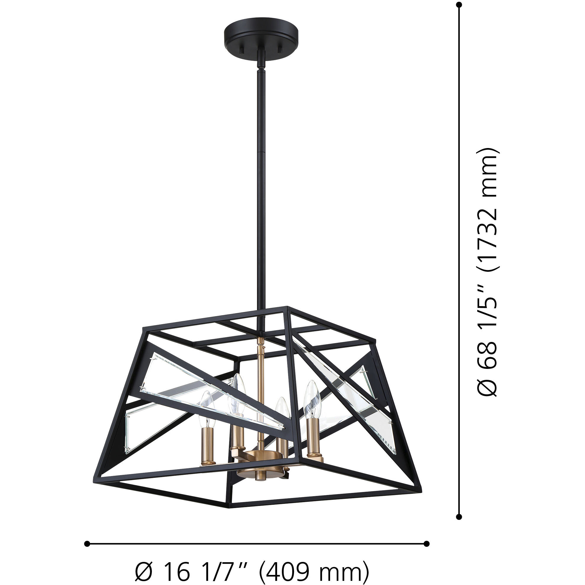 Corrietes 4 Light 16.14 inch Matte Black Pendant Ceiling Light