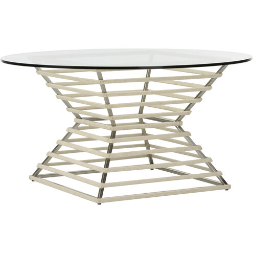 Wrapped 36 X 19 inch Silver and Brown Cocktail Table