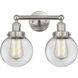 Beacon 2 Light 15.5 inch Brushed Satin Nickel Bath Vanity Light Wall Light